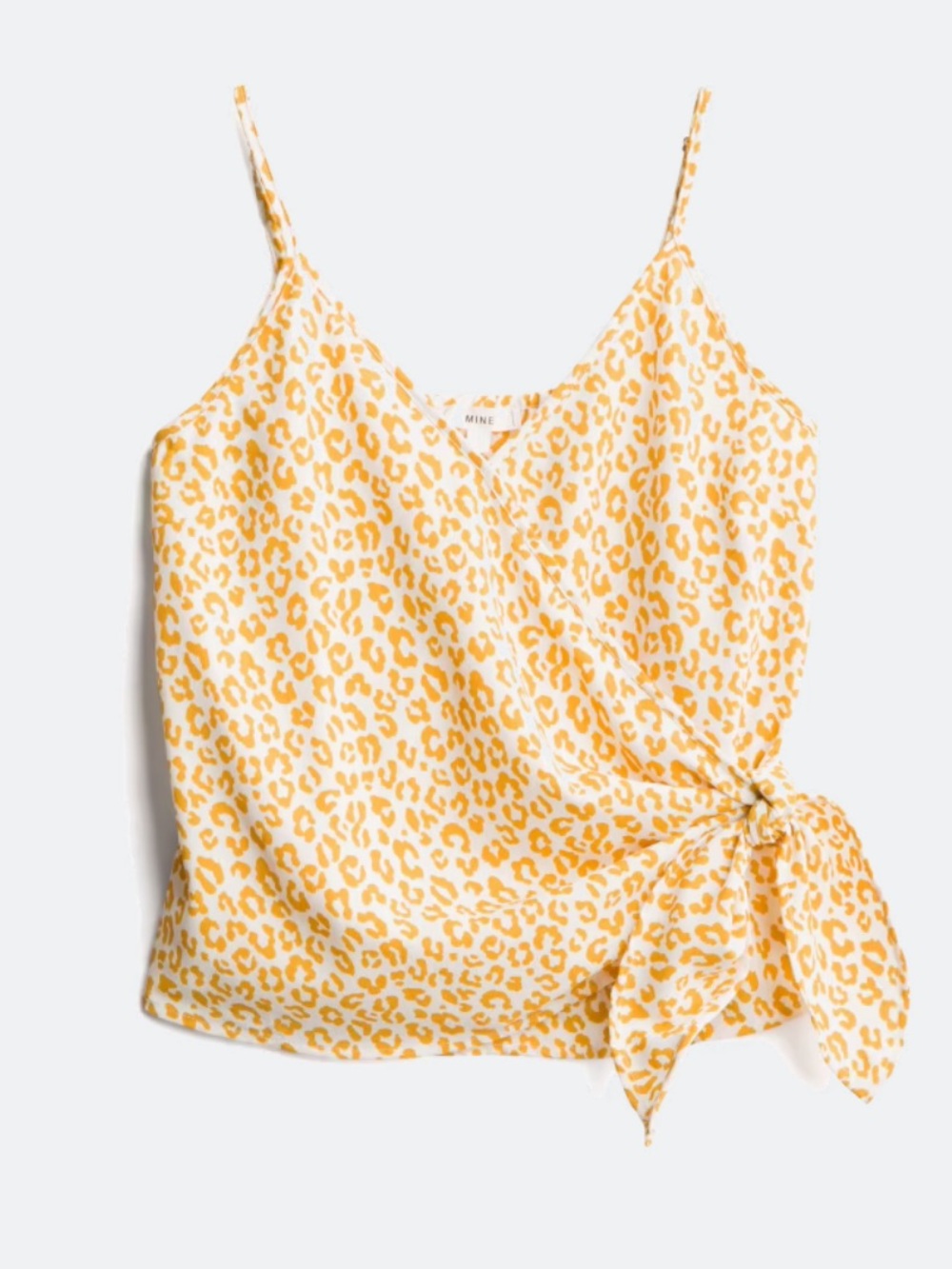 Blu Pepper Yellow Leopard Faux Wrap Cami